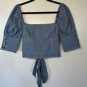 The Wolf Gang puff sleeves top size small